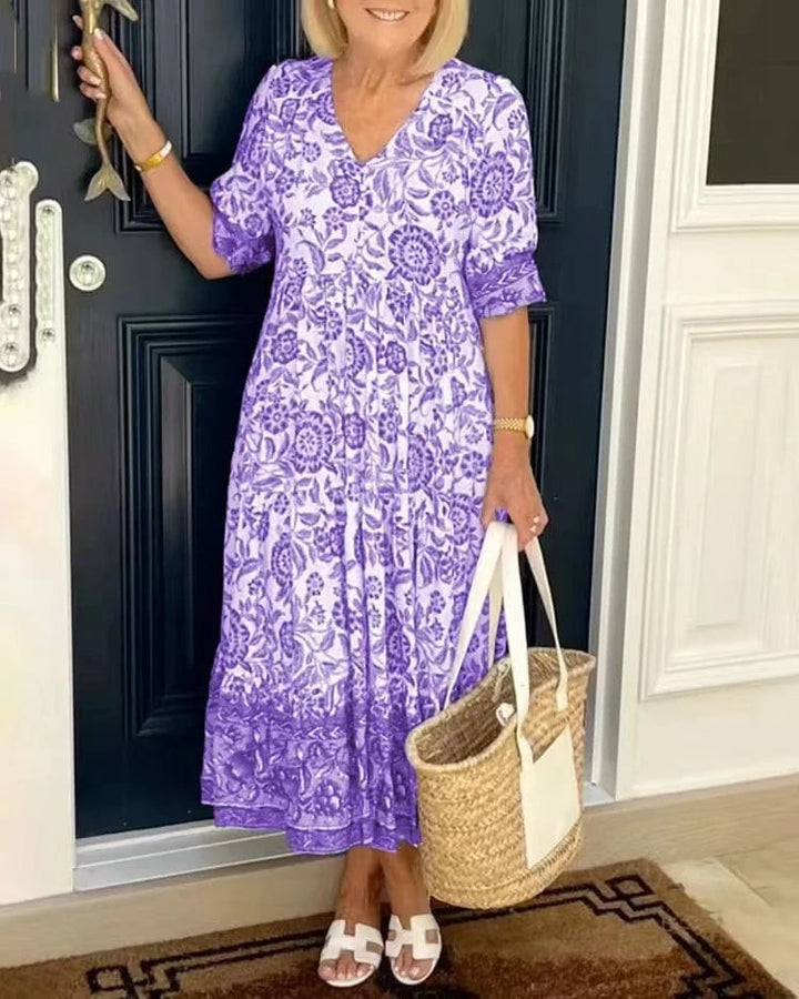 Alyssa- V-neck floral dress