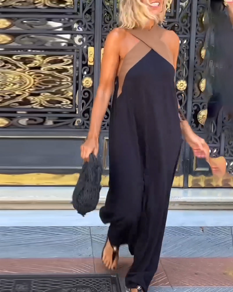 SIENNA | Elegant Dress with Backless Design and Trendy Crossed Collar