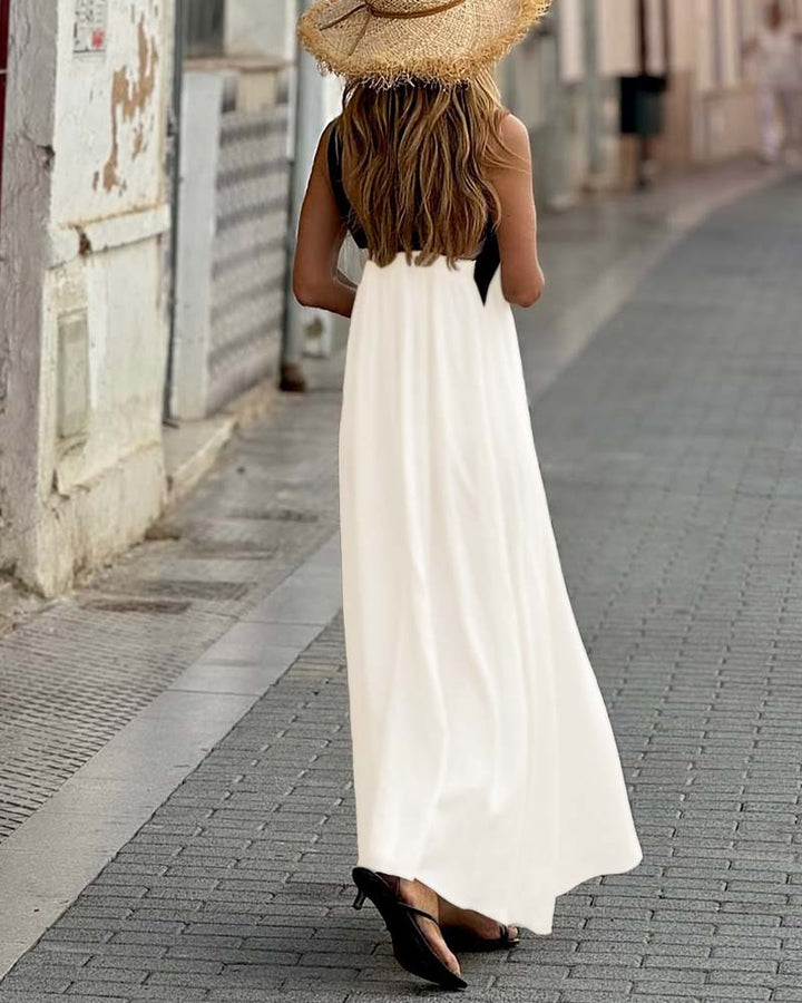 SIENNA | Elegant Dress with Backless Design and Trendy Crossed Collar