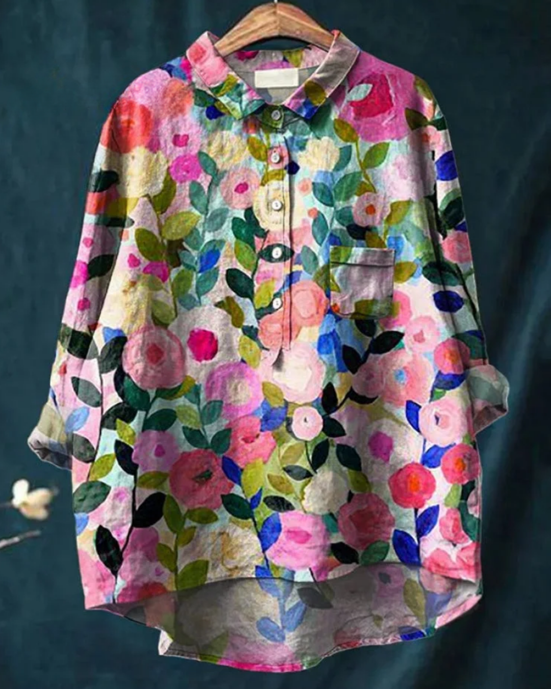Cherylynn | Floral Cotton-Linen Shirt