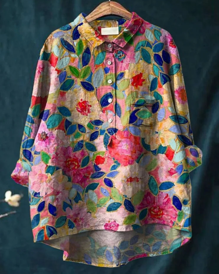 Cherylynn | Floral Cotton-Linen Shirt