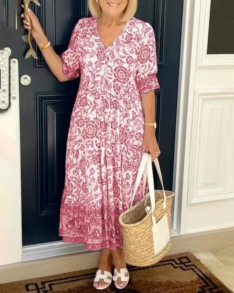 Alyssa- V-neck floral dress