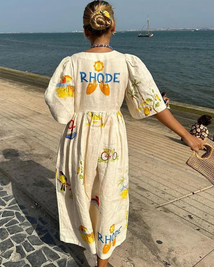 SOLÈNE | Printed Linen Dress