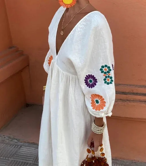 Arlette™ | Embroidered Long Dress