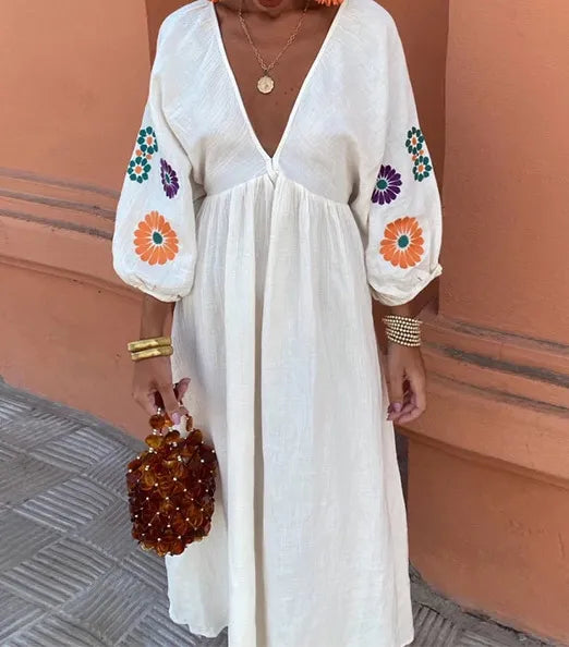 Arlette™ | Embroidered Long Dress