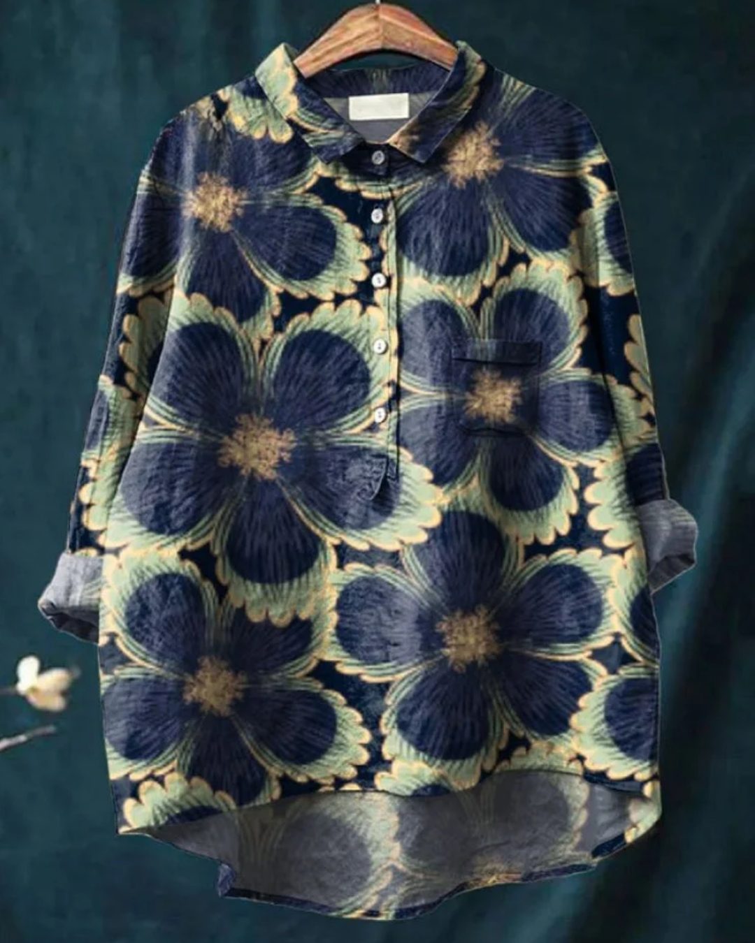 Cherylynn | Floral Cotton-Linen Shirt