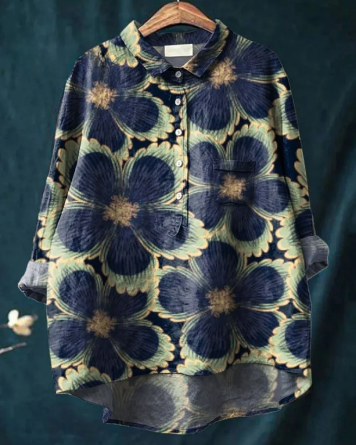 Cherylynn | Floral Cotton-Linen Shirt