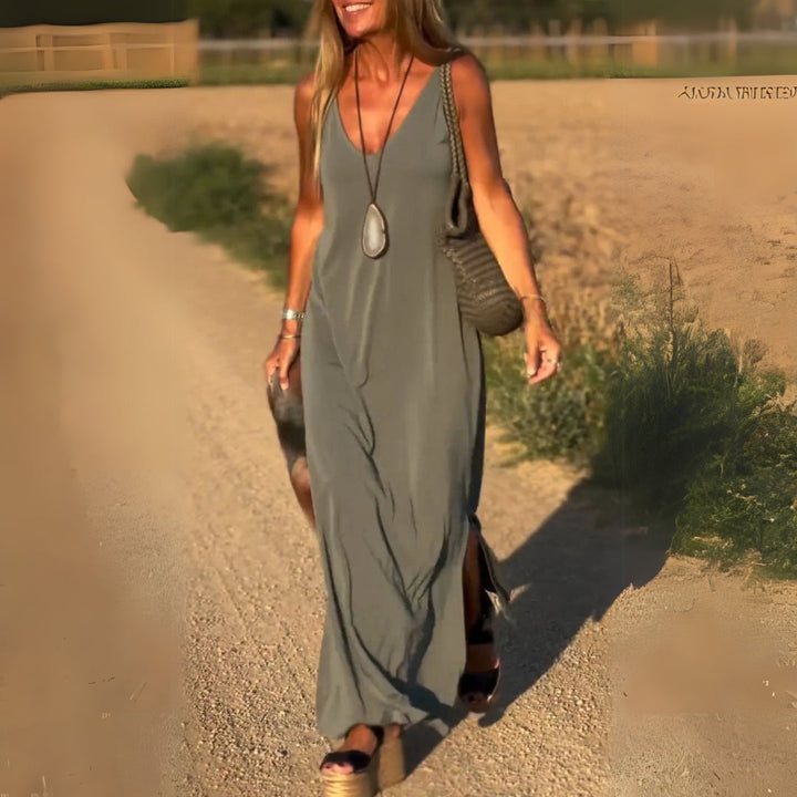 Élyse | Elegant Sleeveless Maxi Dress with V-Neck