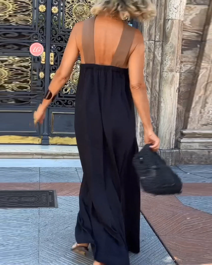 SIENNA | Elegant Dress with Backless Design and Trendy Crossed Collar