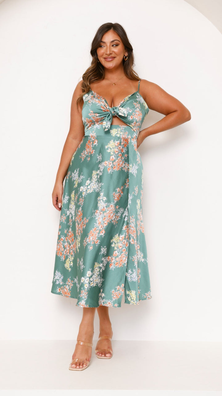 Flora | Romantic Midi Dress with Floral Print