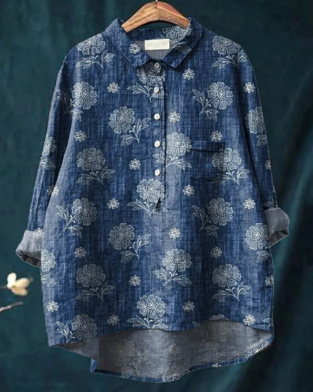 Cherylynn | Floral Cotton-Linen Shirt