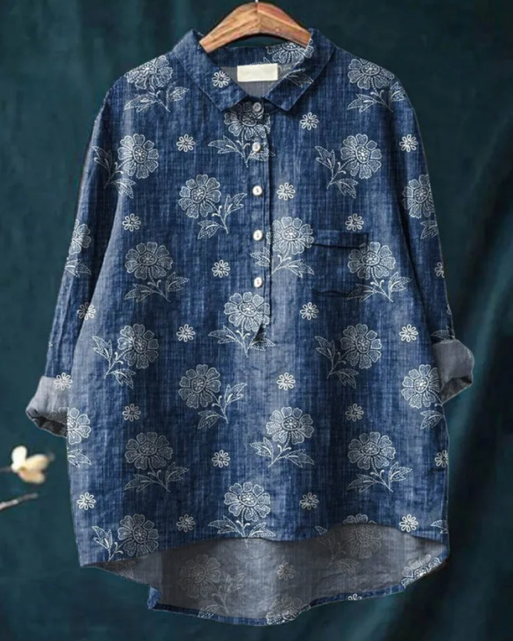 Cherylynn | Floral Cotton-Linen Shirt