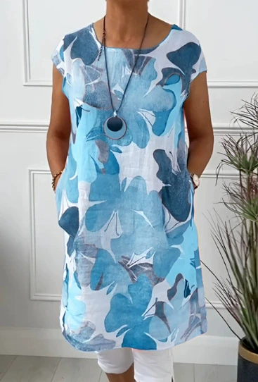 Kalissa™ - cotton dress with floral pattern