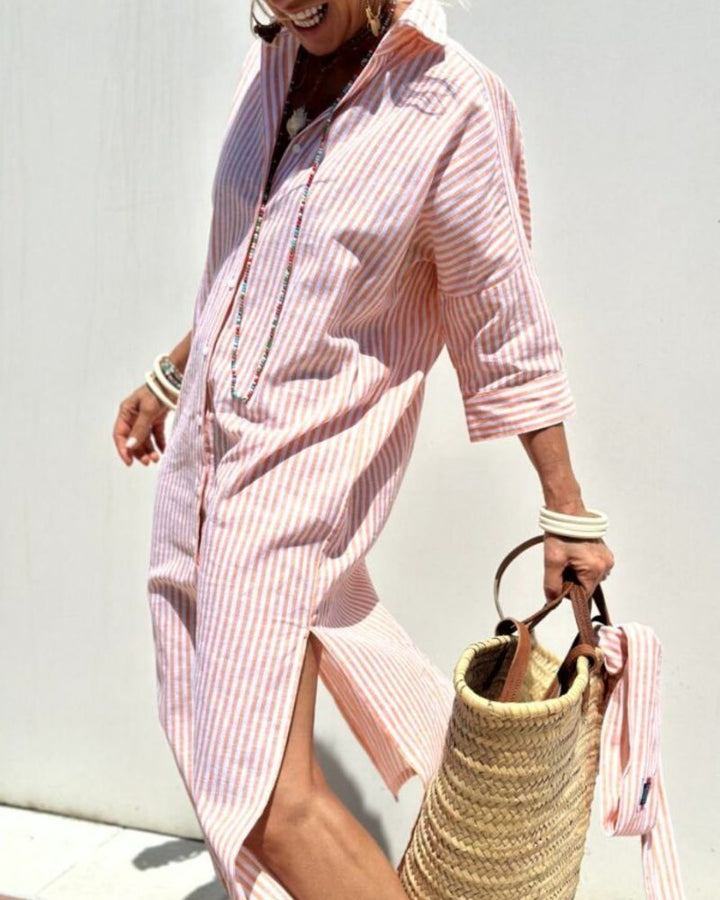 Colen | Classic Shirt Dress with Elegant Laces