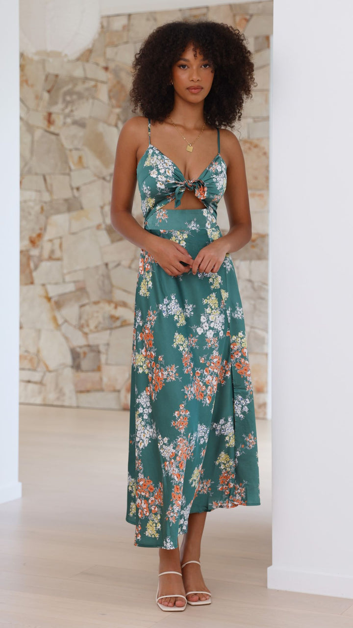 Flora | Romantic Midi Dress with Floral Print