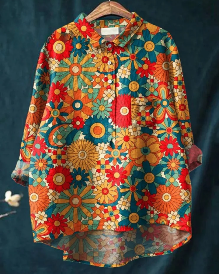 Cherylynn | Floral Cotton-Linen Shirt