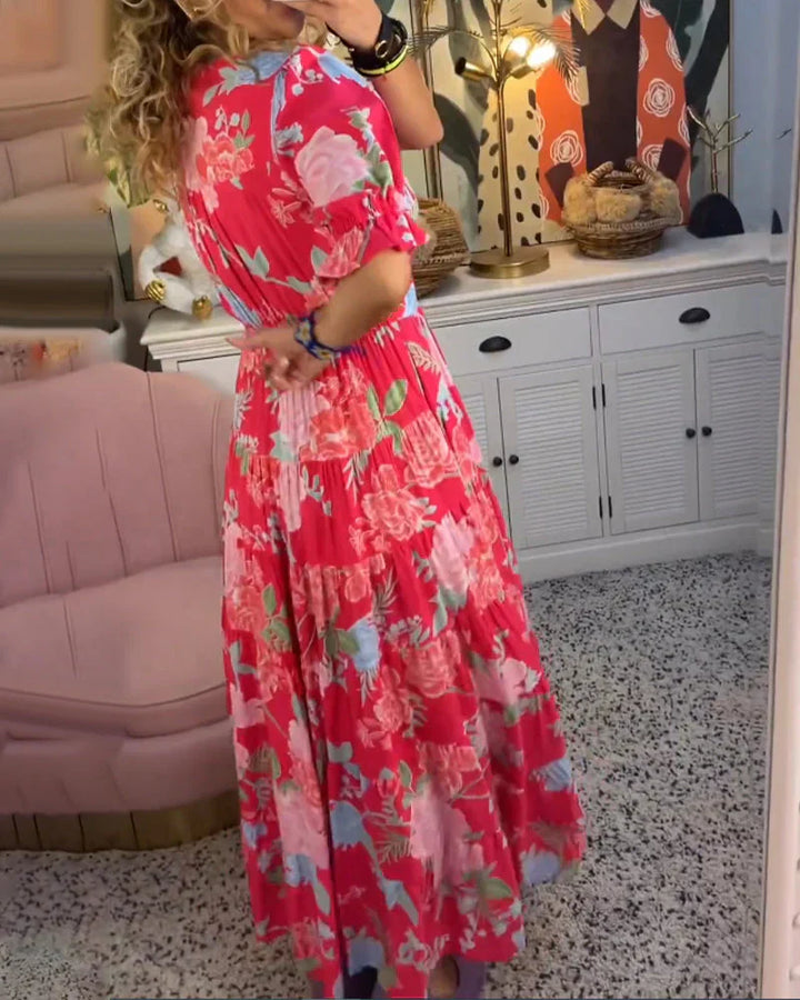 SAGELIA | Long Bohemian Dress with Fluid Elegance