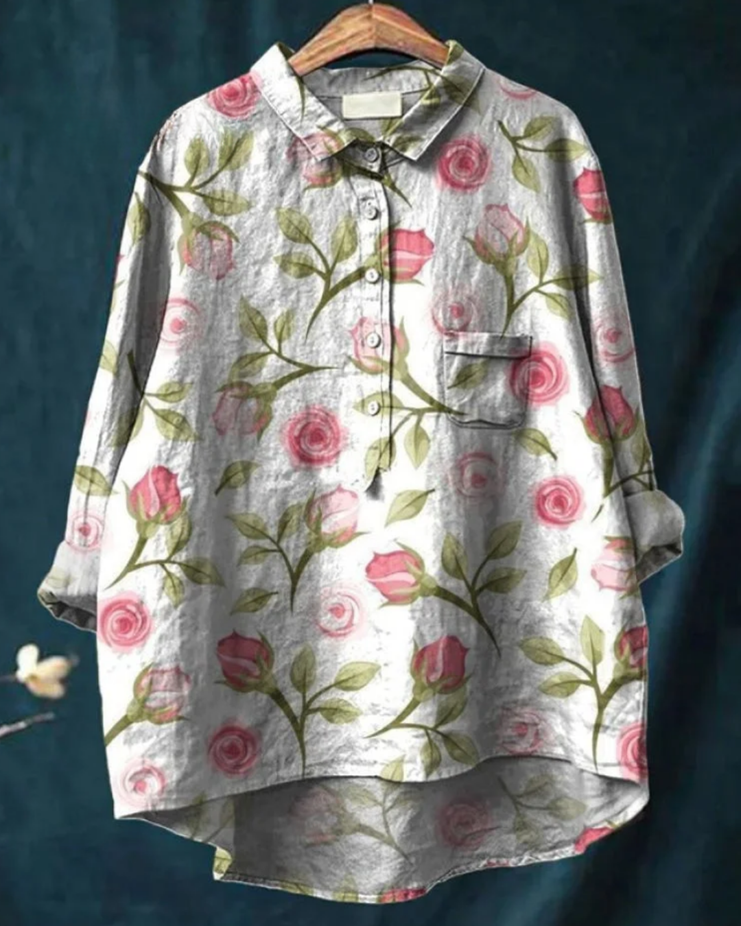 Cherylynn | Floral Cotton-Linen Shirt