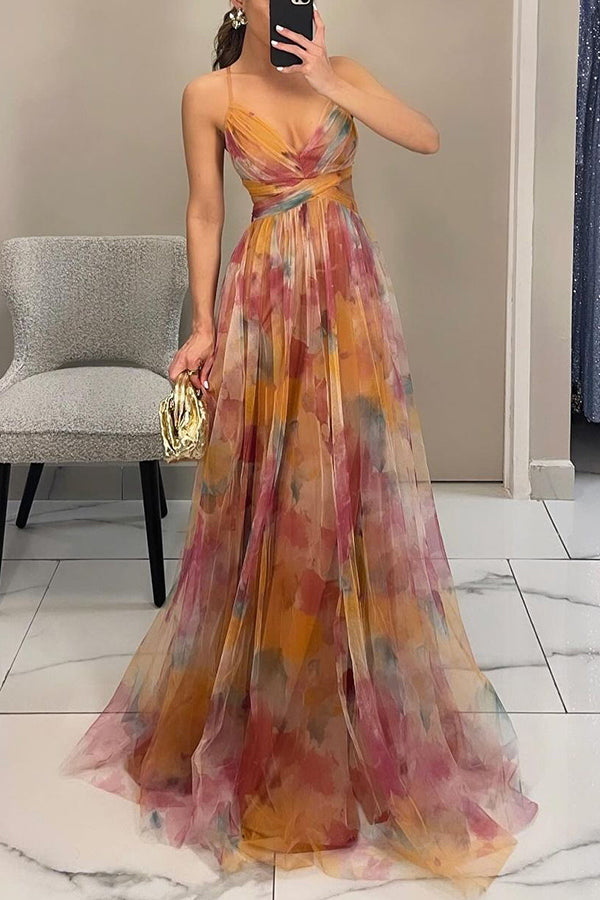 Elena | Elegant Long Dress with Floral Print
