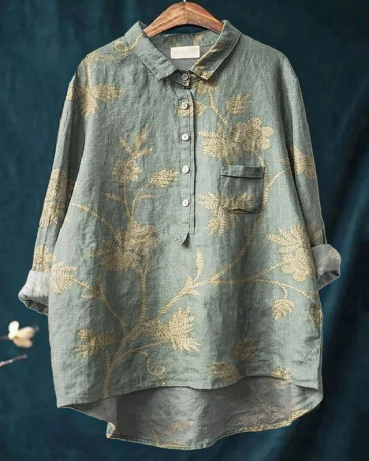 Cherylynn | Floral Cotton-Linen Shirt