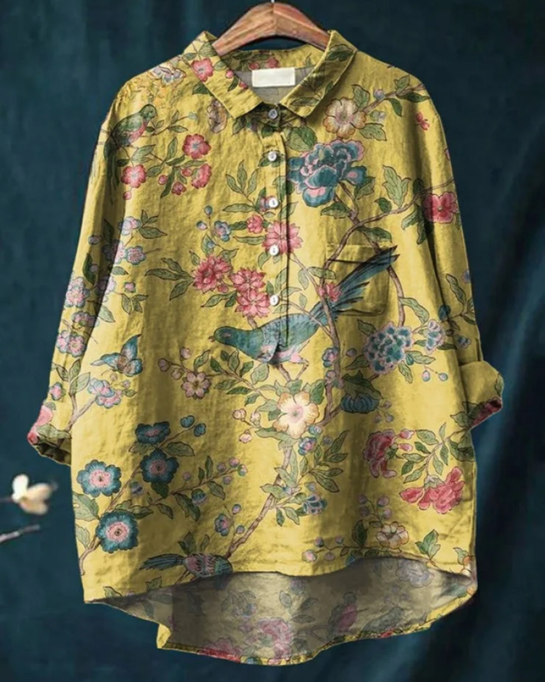 Cherylynn | Floral Cotton-Linen Shirt