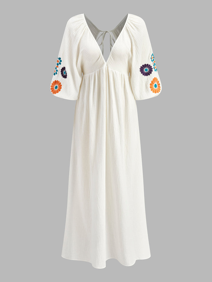 Arlette™ | Embroidered Long Dress