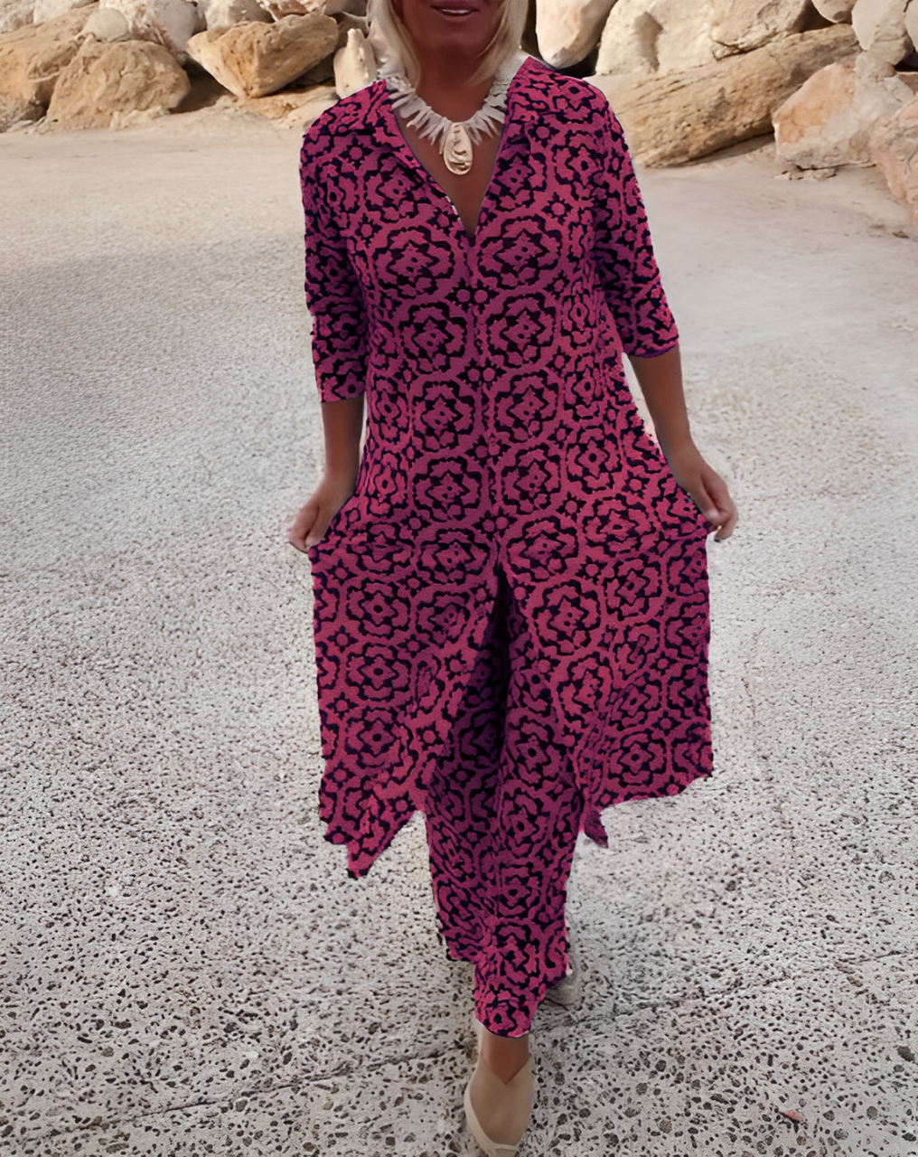 Rosine | Elegant set with geometric print