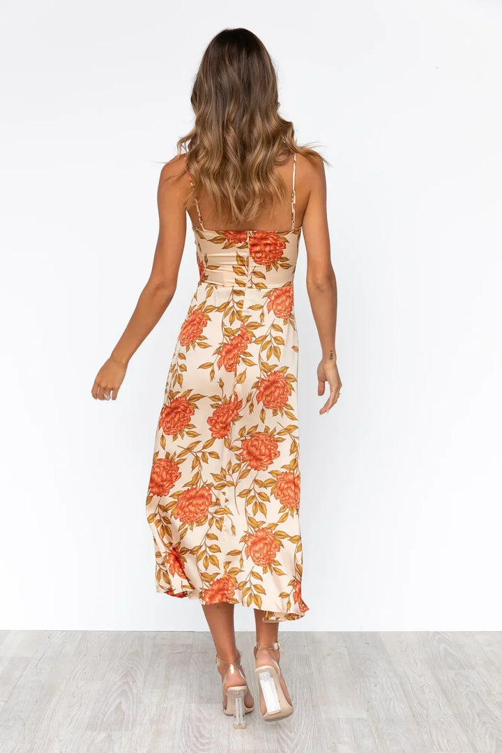 Flora | Romantic Midi Dress with Floral Print