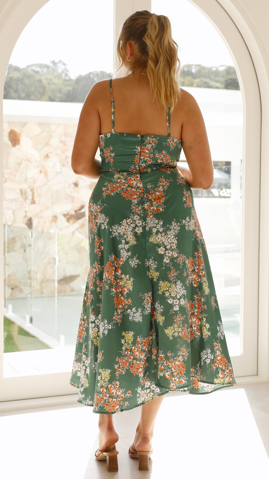 Flora | Romantic Midi Dress with Floral Print