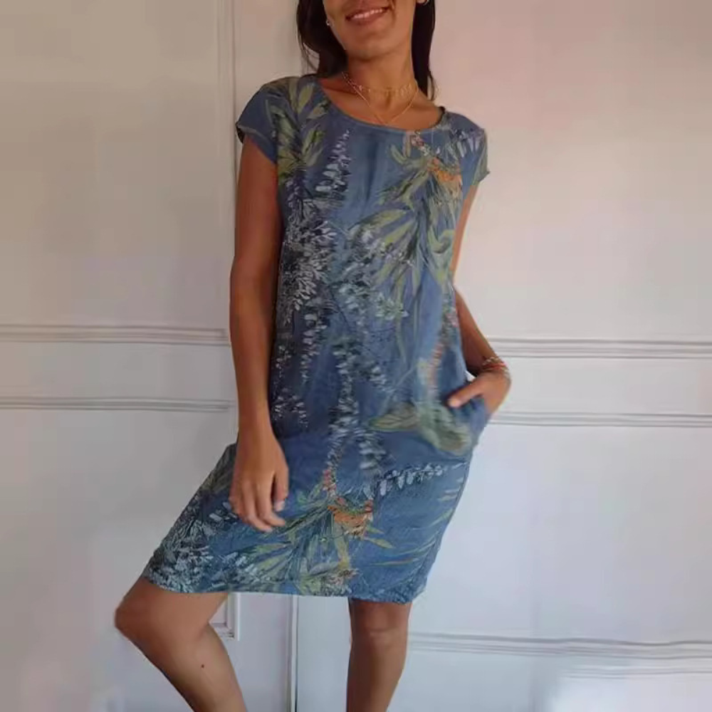 Margie | Comfortable Dress with Round Neckline