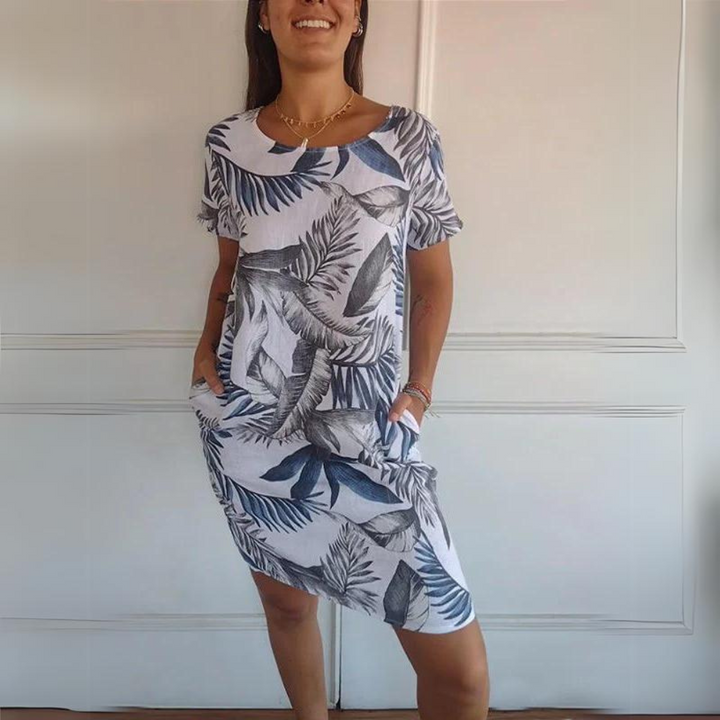 Margie | Comfortable Dress with Round Neckline