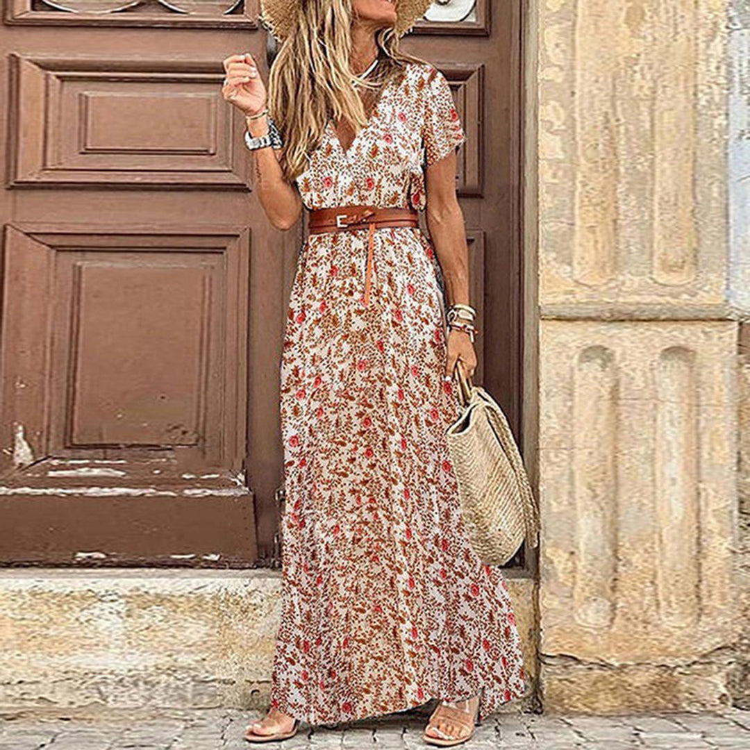 Laura | Maxi Ibiza Dress in Hippie Style + FREE Belt