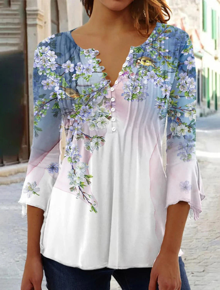 Rosabelle - Loose Elegant Shirt with Flowers
