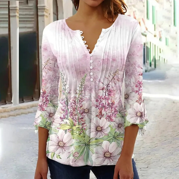 Rosabelle - Loose Elegant Shirt with Flowers