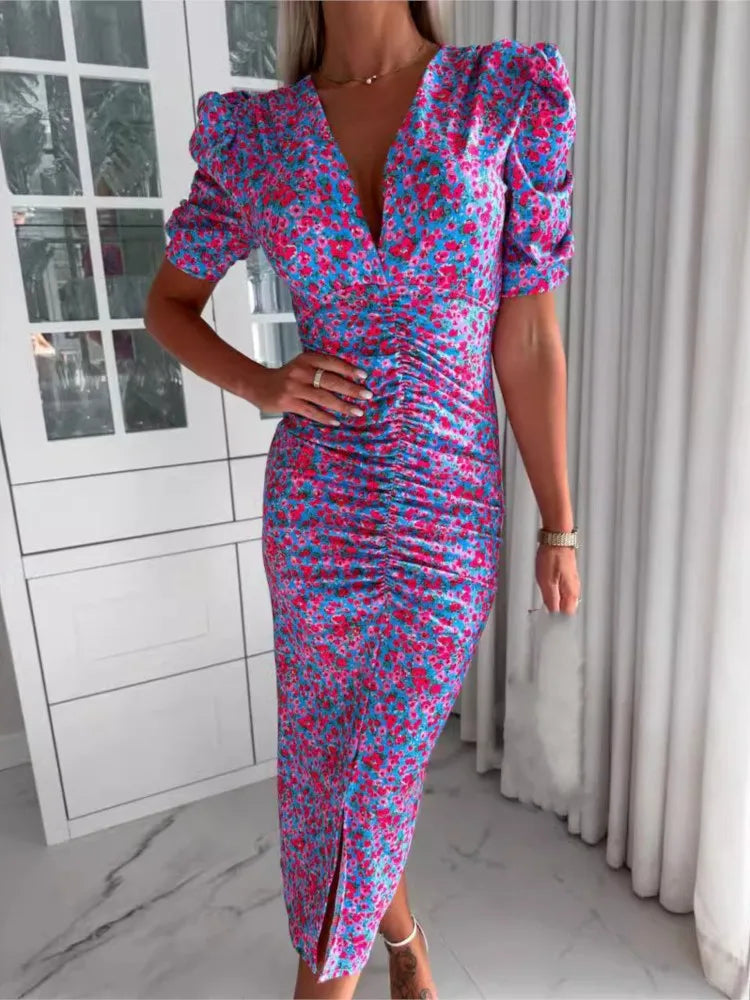 Maya™ | Long Summer Dress with V-Neck
