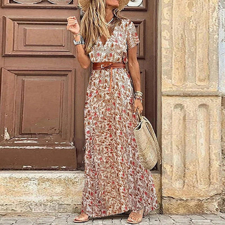MAYLA | Elegant Bohemian Dress with Free Belt