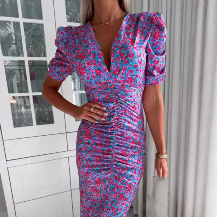 Maya™ | Long Summer Dress with V-Neck