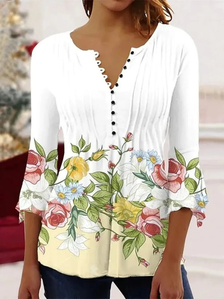 Rosabelle - Loose Elegant Shirt with Flowers