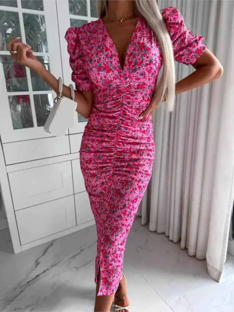 Maya™ | Long Summer Dress with V-Neck