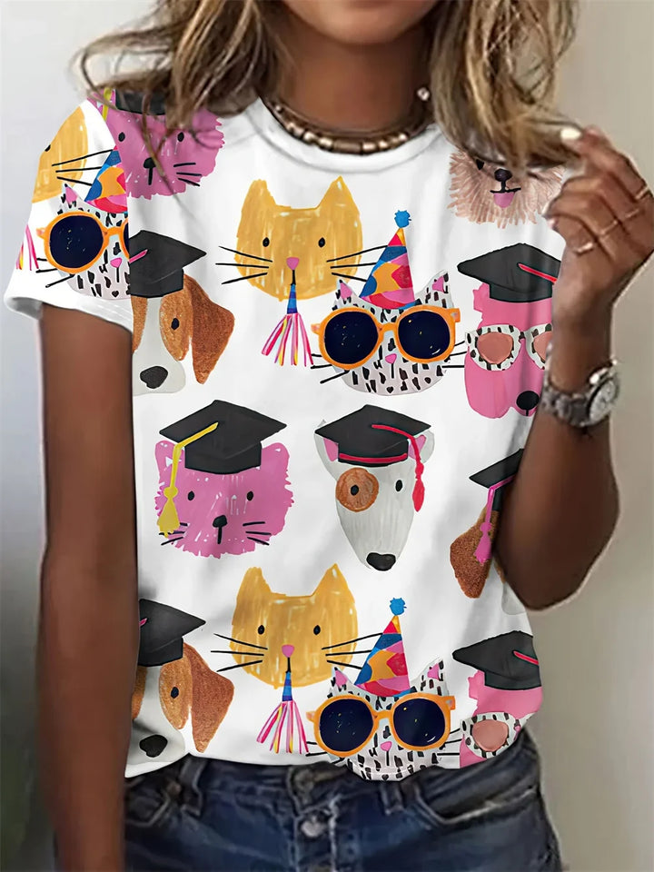 Avrille - Exclusive women's shirt with animal print
