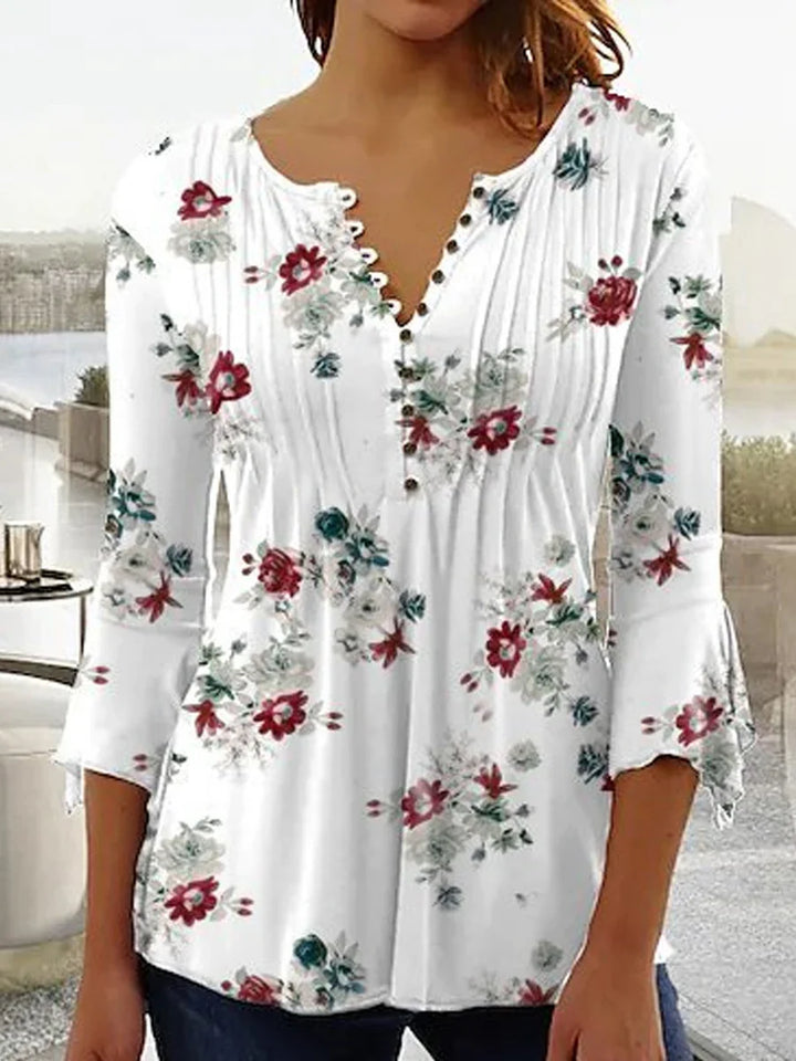 Rosabelle - Loose Elegant Shirt with Flowers