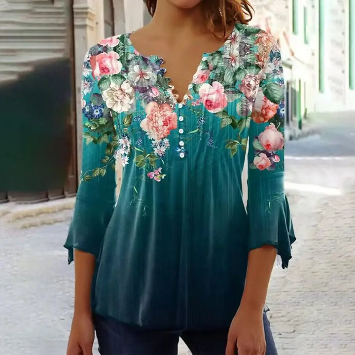 Rosabelle - Loose Elegant Shirt with Flowers