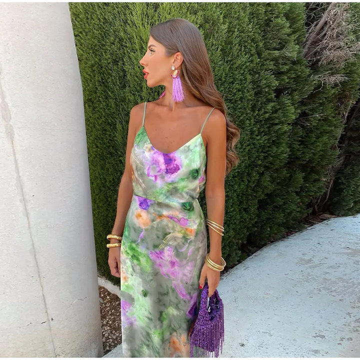 Anisten™ | Women's Long Dress Halo-Dye Print Summer Bohemian