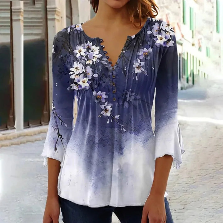 Rosabelle - Loose Elegant Shirt with Flowers