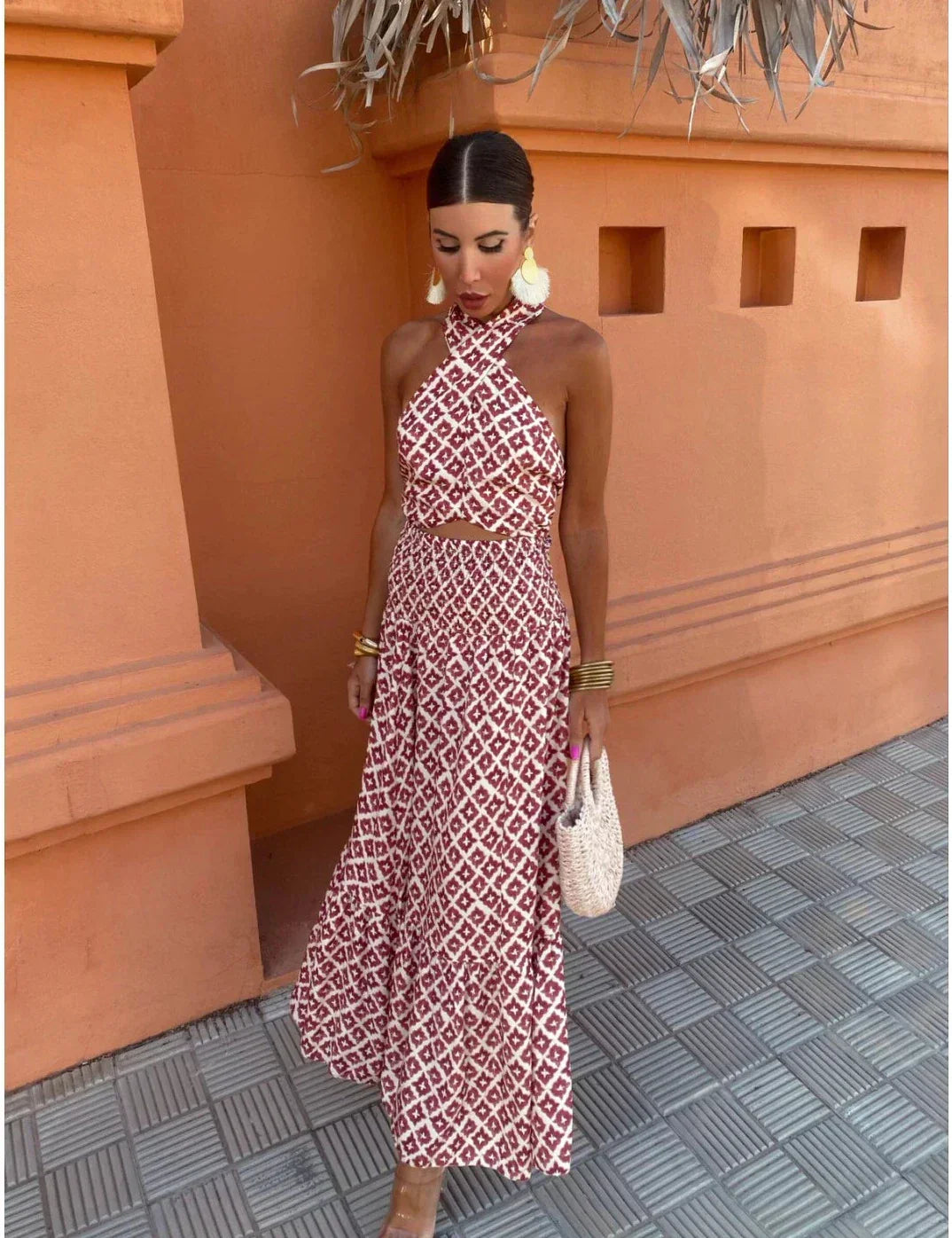 Haley™ | Chic Midi Dress for Women with Off-Shoulder Design