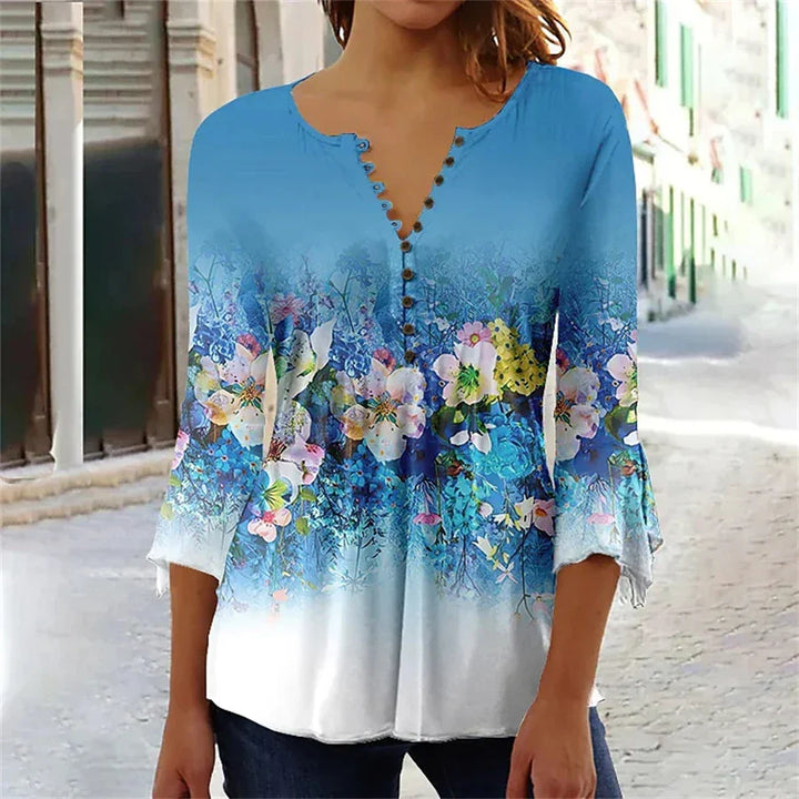 Rosabelle - Loose Elegant Shirt with Flowers