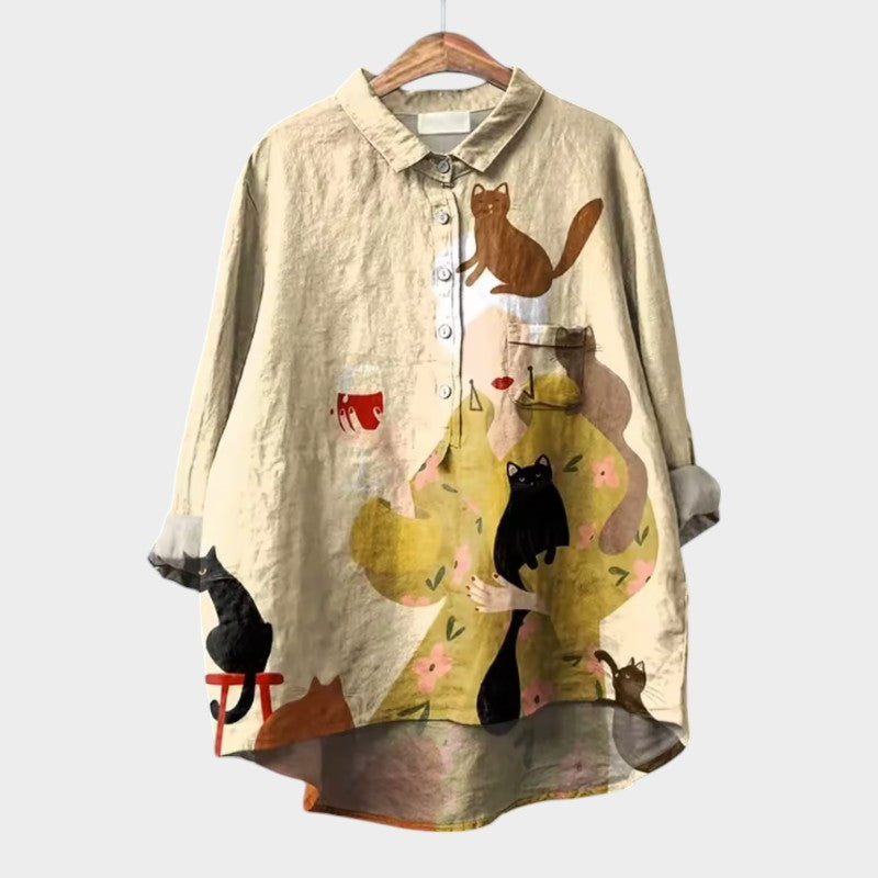 ELISA | Oversized Floral Blouse with Cozy Comfort for Carefree Days