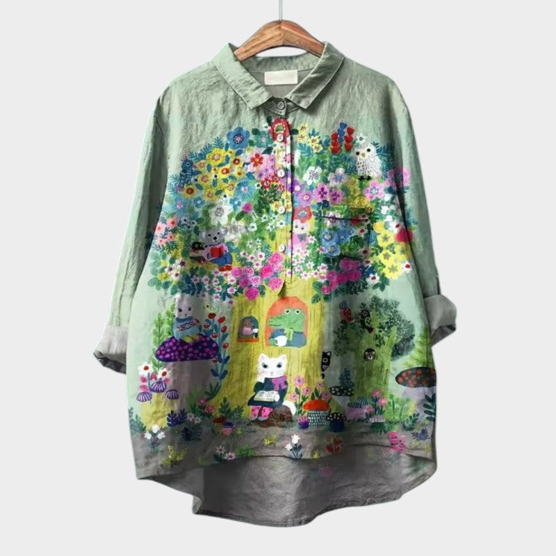 ELISA | Oversized Floral Blouse with Cozy Comfort for Carefree Days