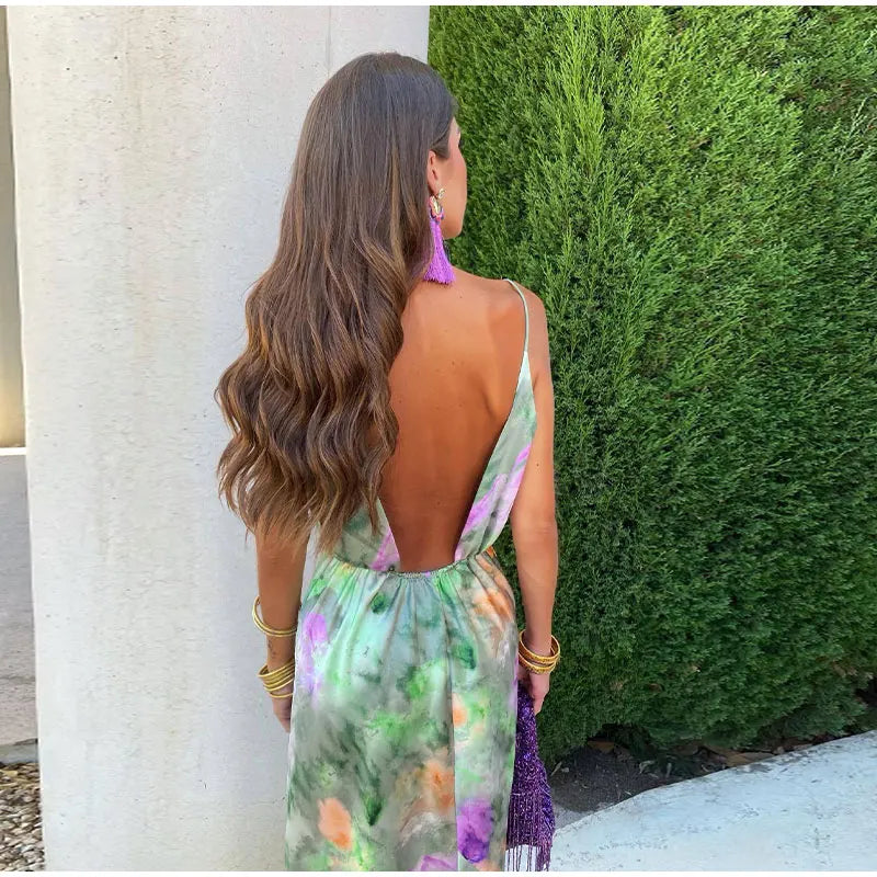 Anisten™ | Women's Long Dress Halo-Dye Print Summer Bohemian