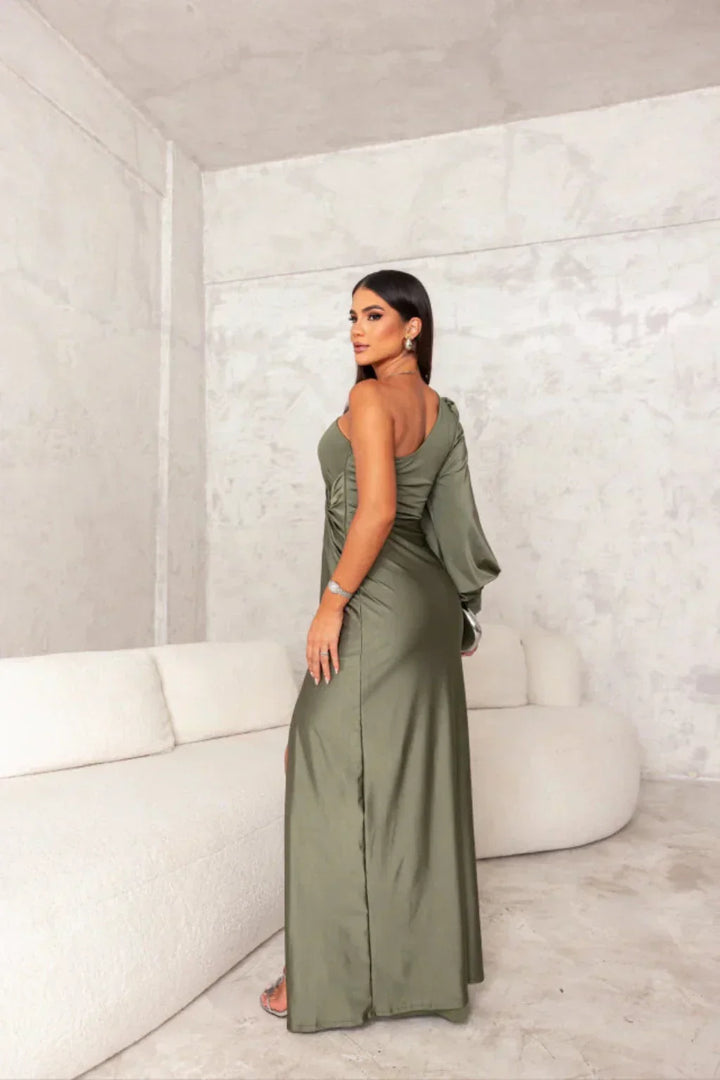 Valeria | Asymmetrical Satin Dress